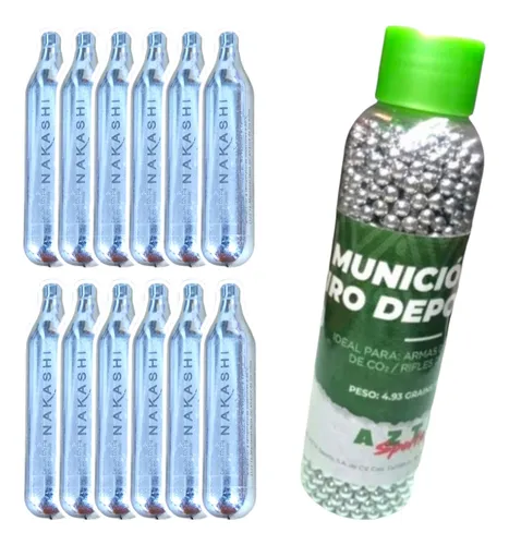 12 Cartuchos Tanque De Co2 + 1500 Municion De Acero 4.5 Aztk | AZTK ...